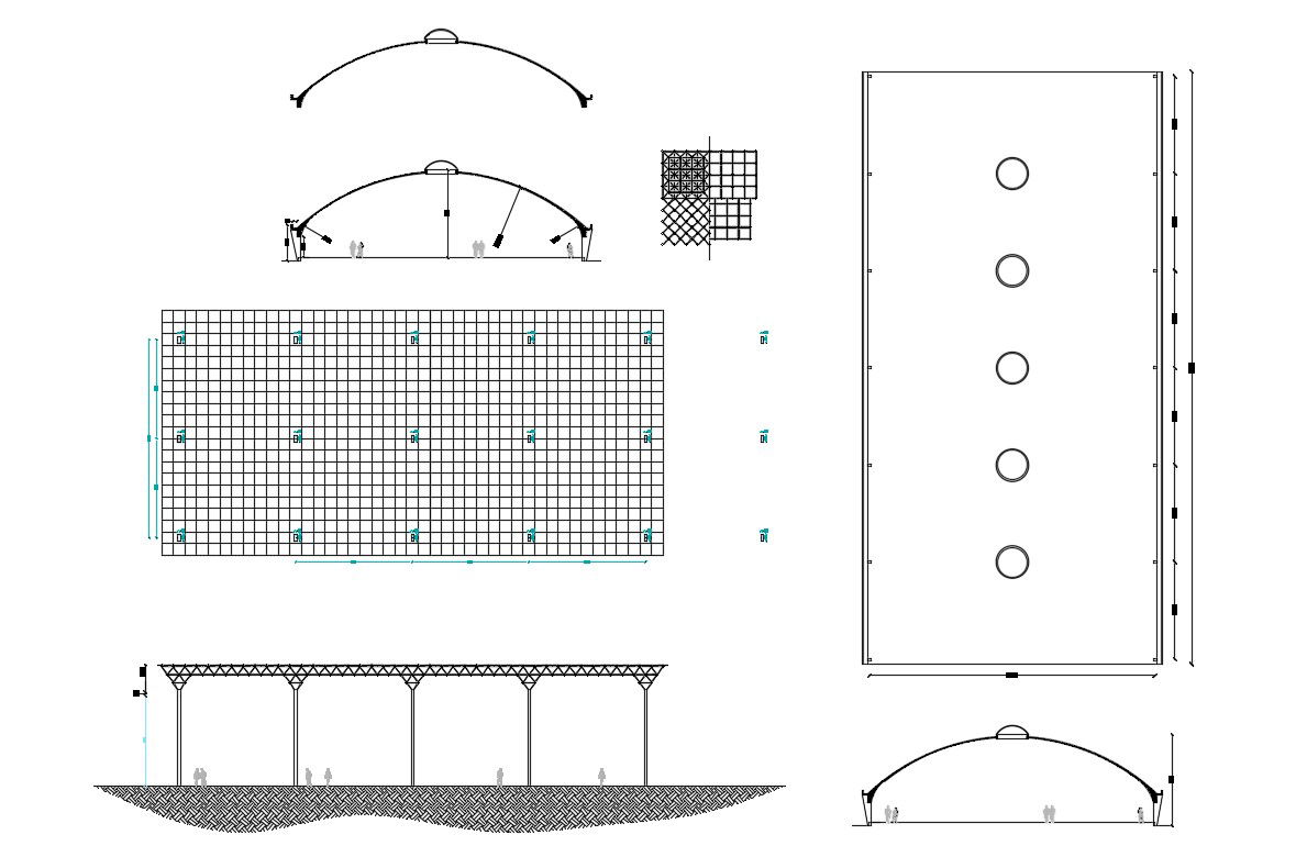 Spaces frames and shells constructive structure details dwg file