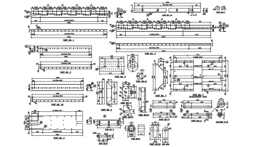 Spade plate plan and section views are given in this CAD model