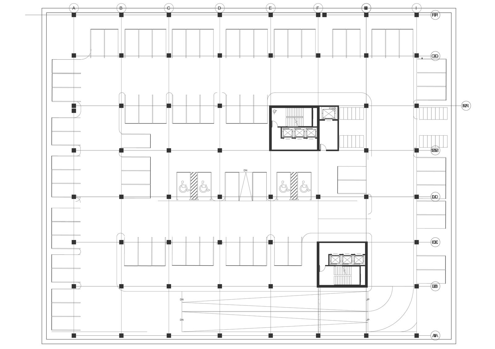 Specially abled parking design with signage board details dwg autocad drawing .