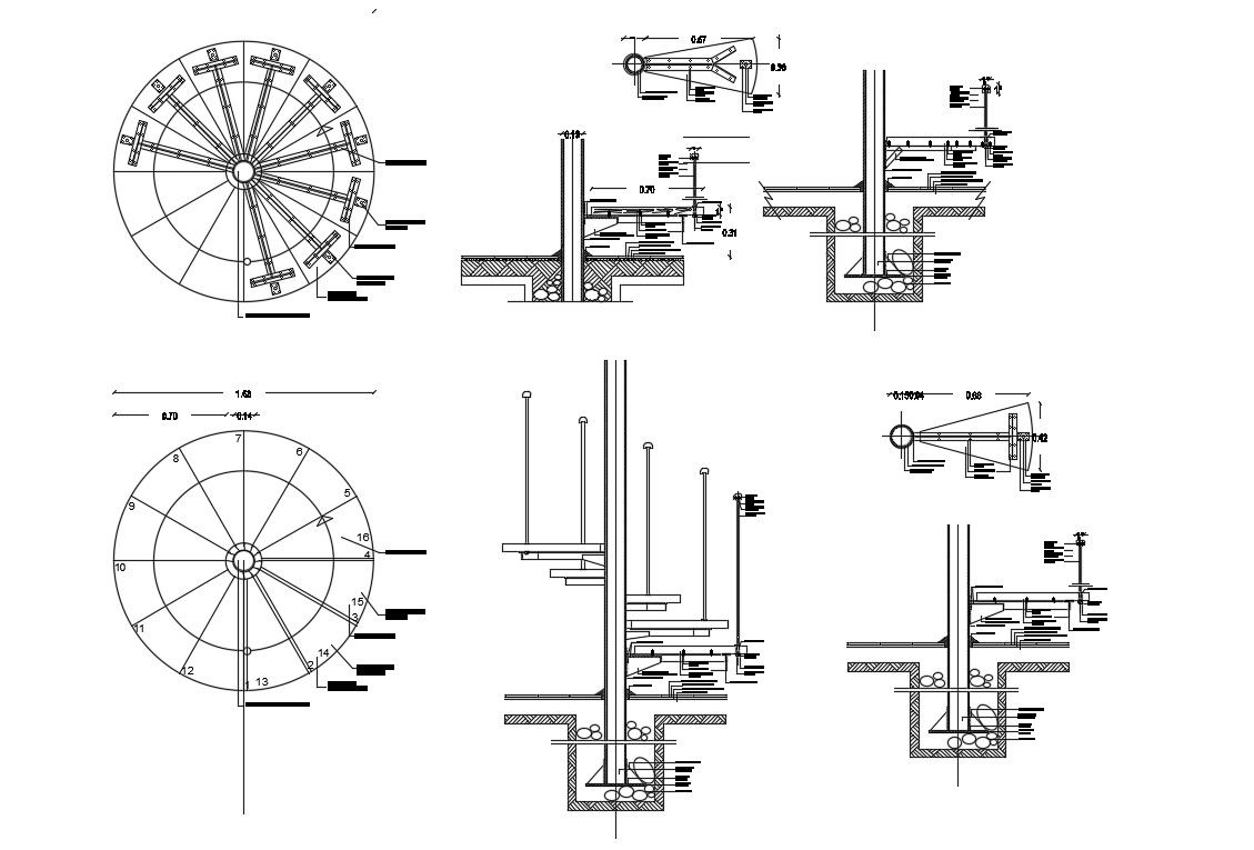Spiral Stairway Design AutoCAD FIle