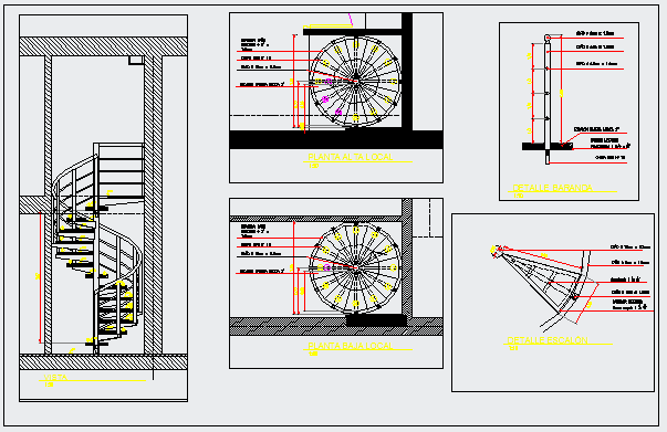 Spiral stair case design drawing