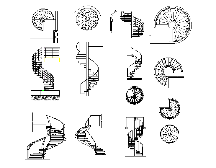 Spiral Staircase CAD DWG Plan for Architectural and Structural Design