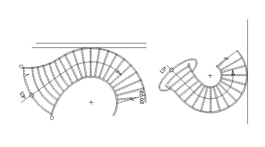 Spiral stairs design in detail AutoCAD drawing, CAD file, dwg file