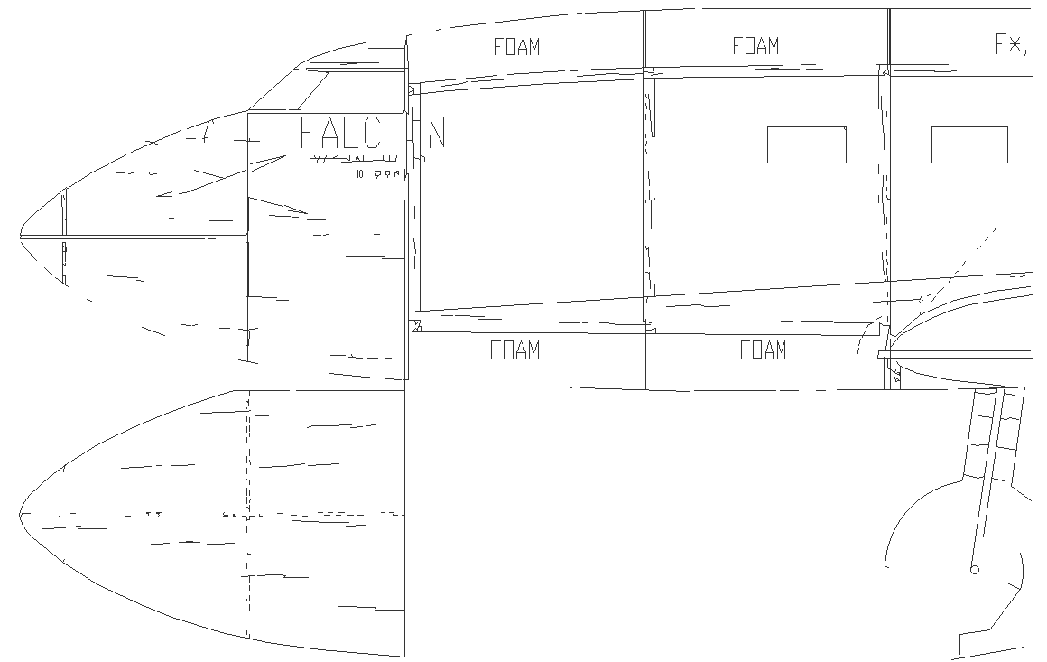 Spitfire plane plan view in scale DWG AutoCAD drawing