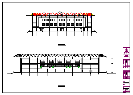 Sports Center tennis court section detail design drawing