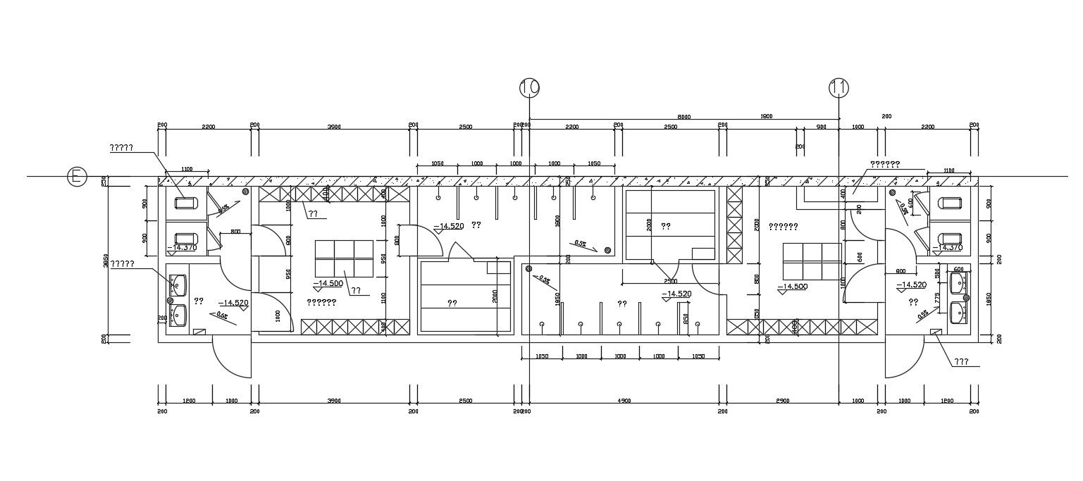 Sports Centre Bathroom Plan DWG File