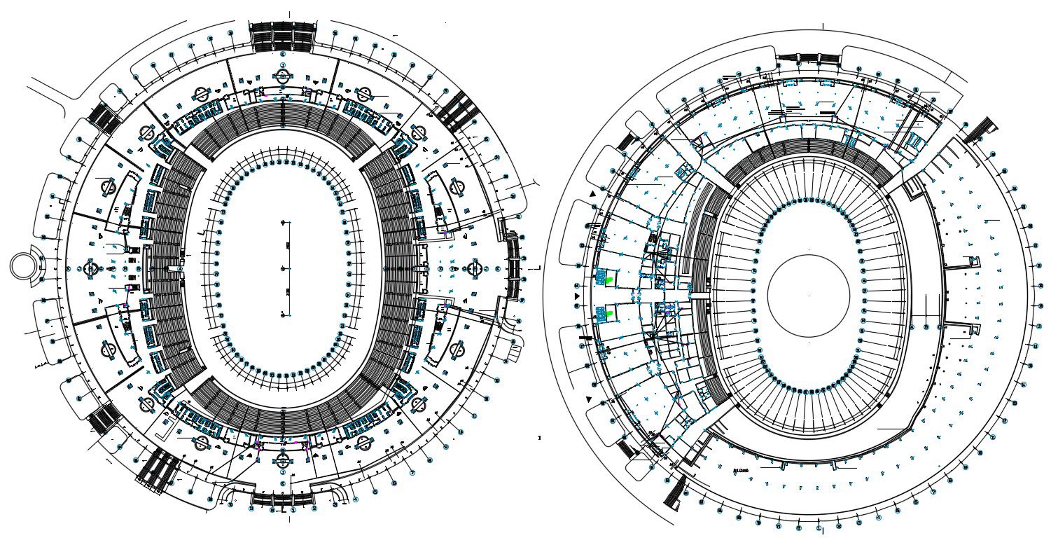 Sports Stadium CAD Drawing