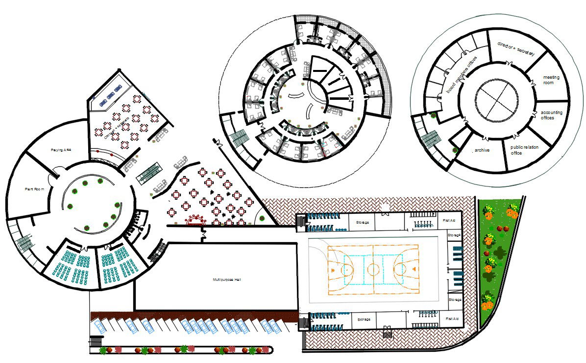 Sports Club House Layout Plan AutoCAD Drawing DWG