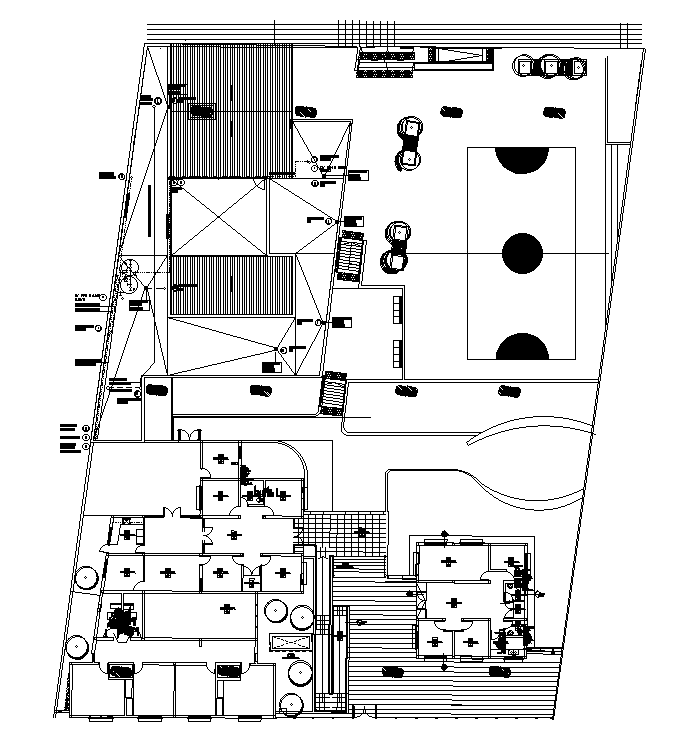 Sports Club House With Administration Office Drawing DWG File