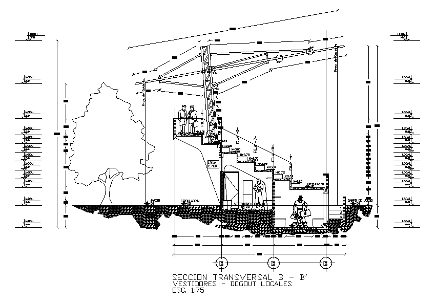 Sports Game Stadium Section AutoCAD Drawing Download DWG File