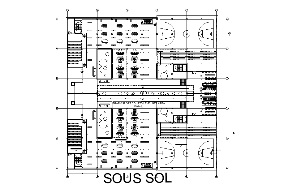 Sports Training Centre Layout Plan AutoCAD Drawing DWG File