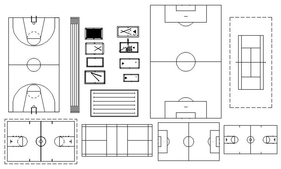 Sports club CAD blocks design in AutoCAD 2D drawing, CAD file, dwg file