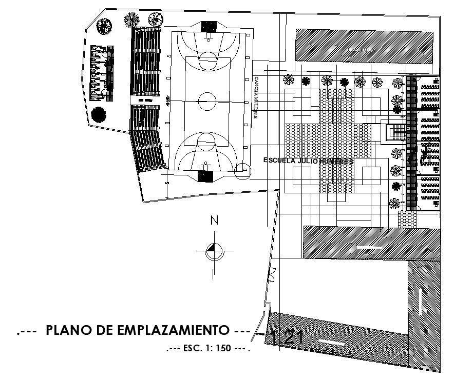 Sports plan is given in this Autocad drawing file. Download now.