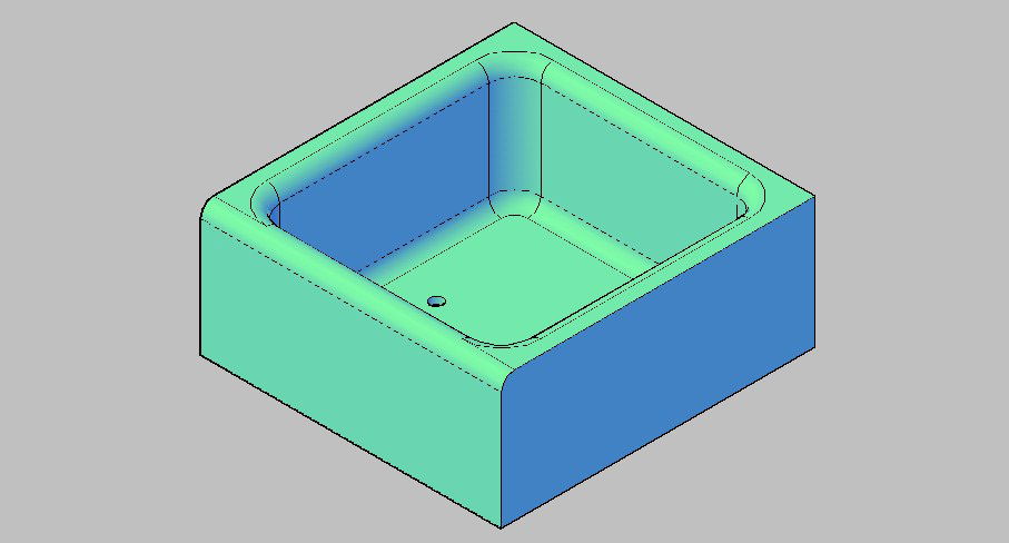Square shape sink 3d block 3d drawing details skp file