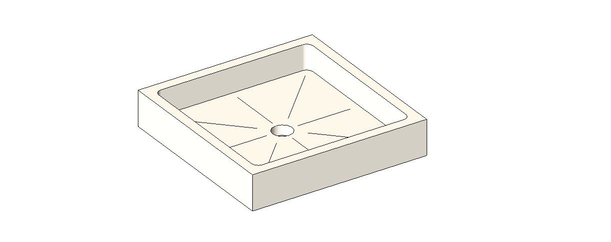 Square sink elevation 3d model cad drawing details skp file
