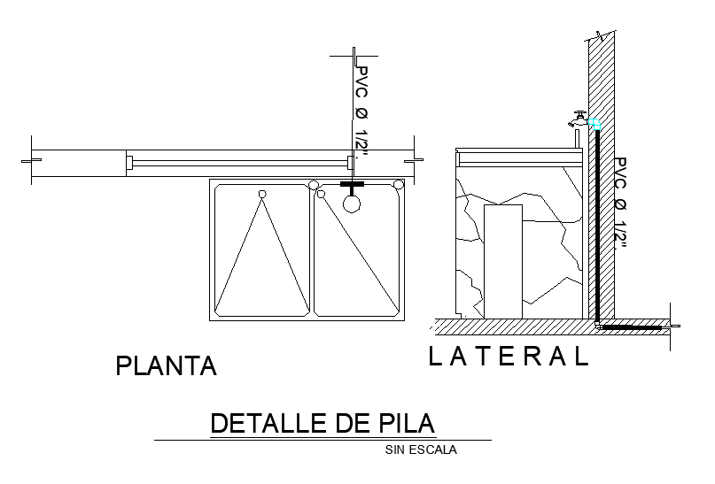 Stack plan and elevation detail dwg file