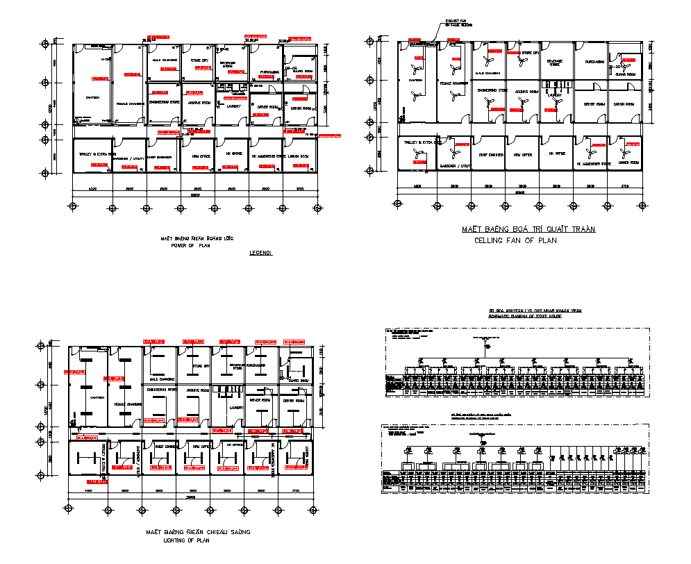 Staff housing structure detail elevation and plan 2d view layout file