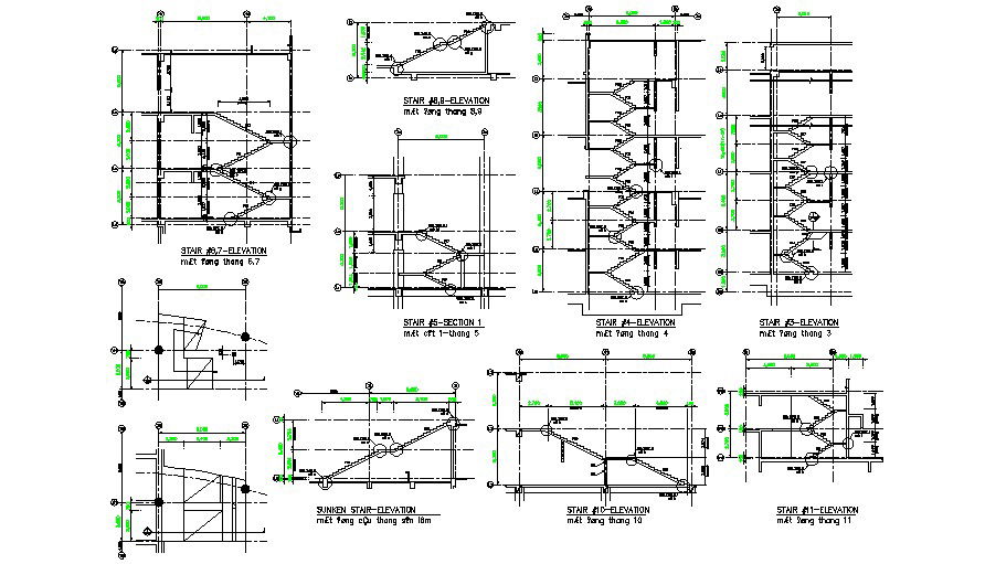 Stair Construction AutoCAD Plan