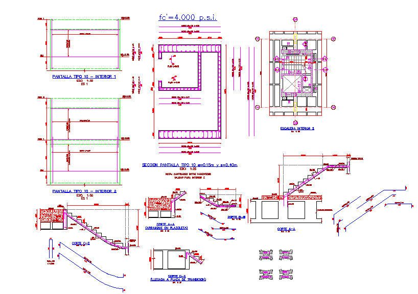 Stair Structure & Steel bar detail