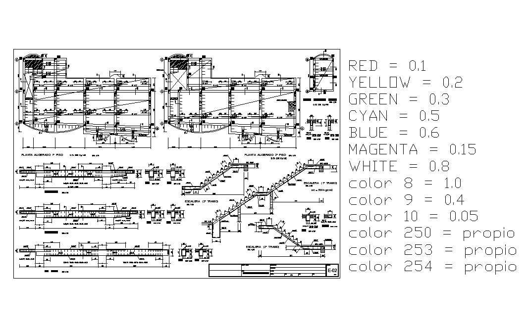 Stair and beam column detail dwg file