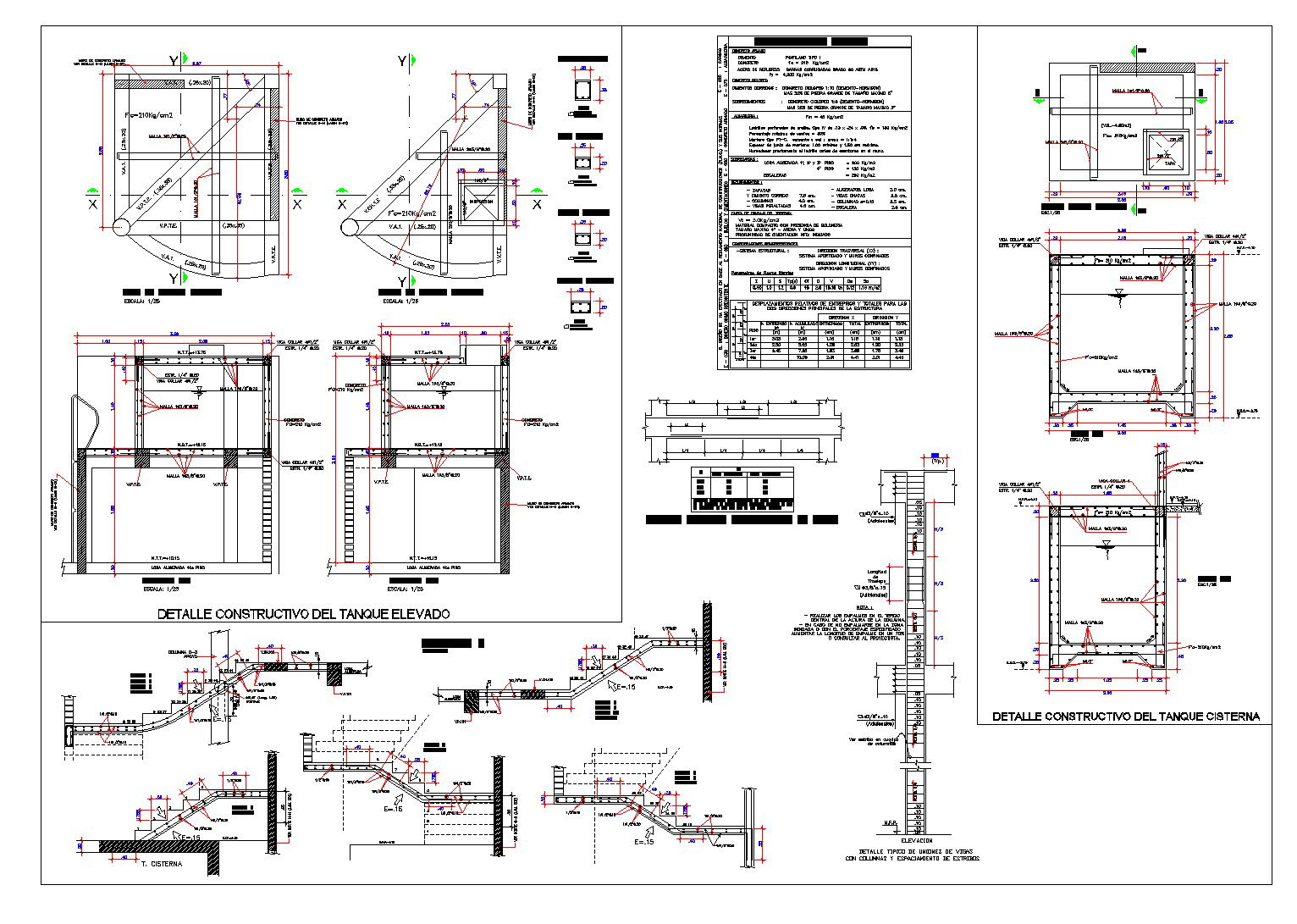 Stair and tank section autocad file