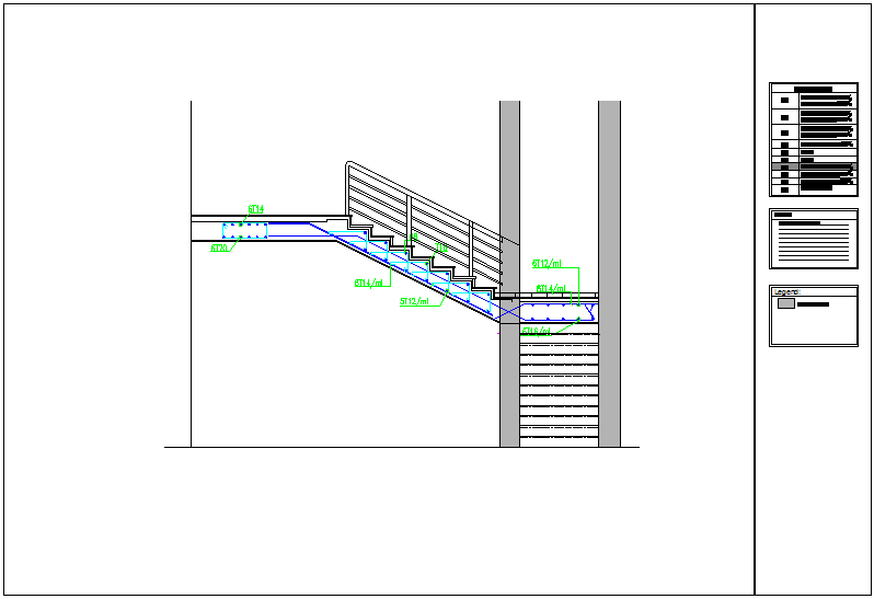 Stair construction detail for single story apartment dwg file