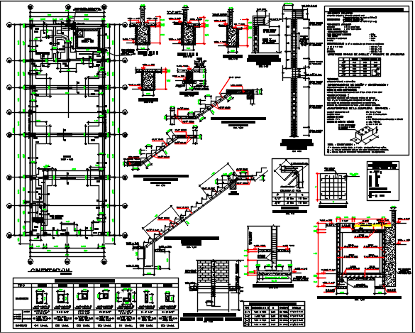 Stair elevation plan and section plan detail dwg file