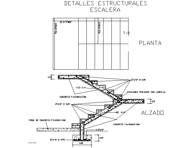Stair plan and section detail dwg file
