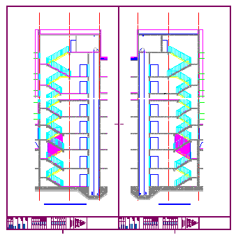 Stair section detail design drawing of high rise building