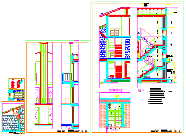 Stair section detail drawing design