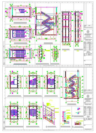 Stair section detail drawing of Institution design drawing