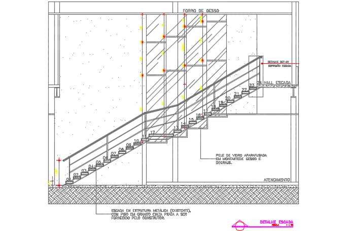 Stair section detail dwg file