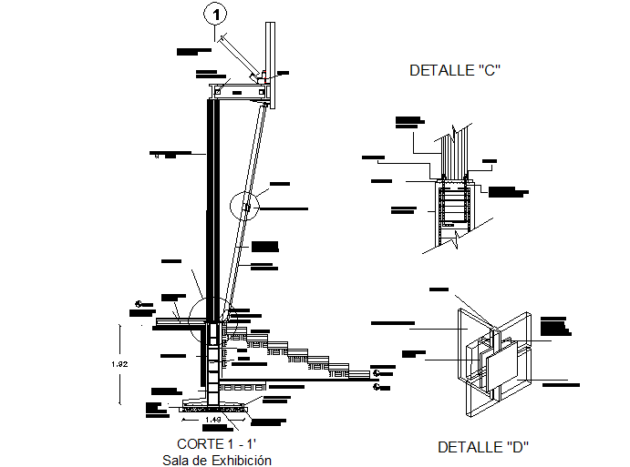 Stair section detail dwg file
