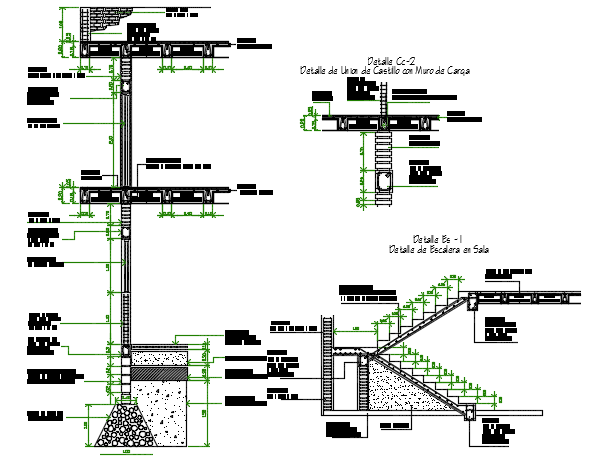 Stair section plan dwg file