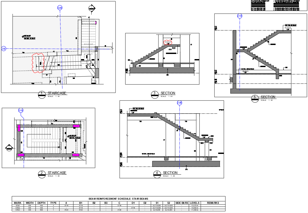 Stair Detail - Section and Construction in AutoCAD DWG Files
