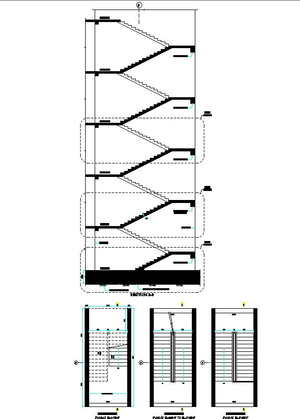 Stair Section Drawing: Detailed DWG File for Download