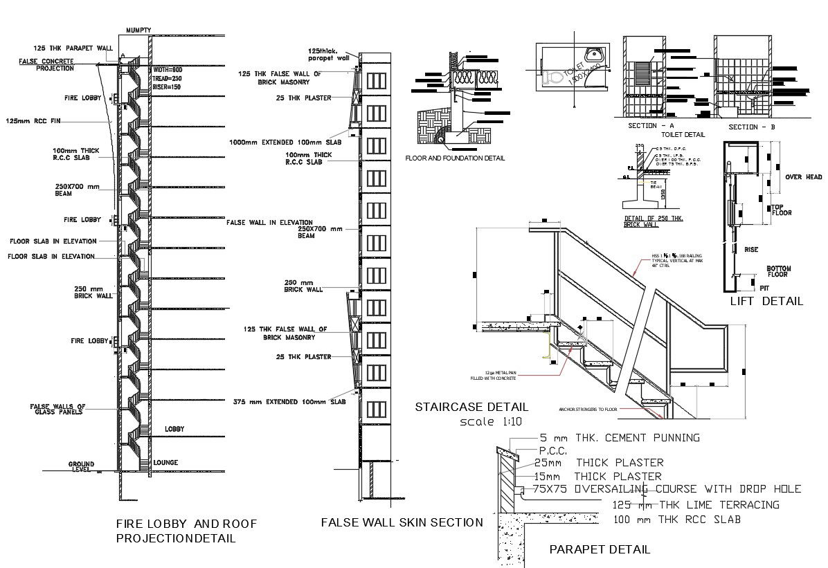 Staircase Building Construction DWG File