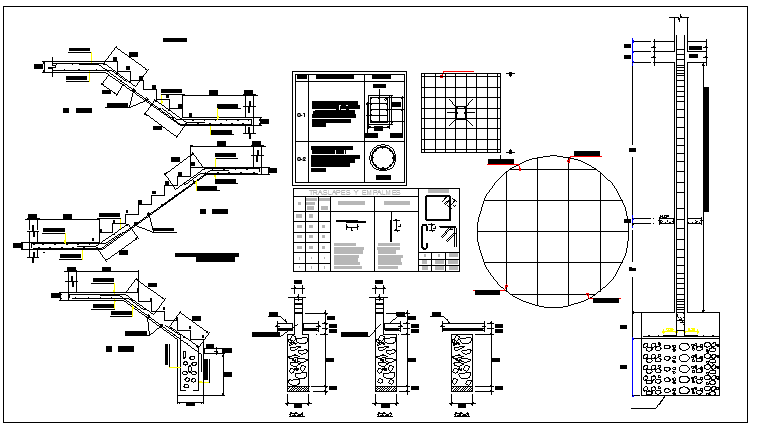 Staircase Construction Details of Three Star Hotel Elevation dwg file