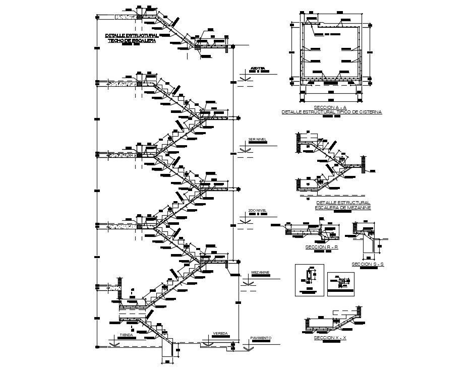 Staircase Design Plan In DWG File