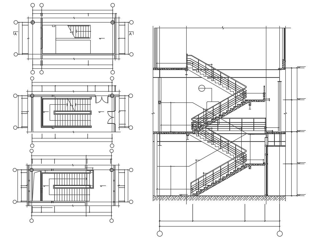 Staircase Plan and Section AutoCAD File