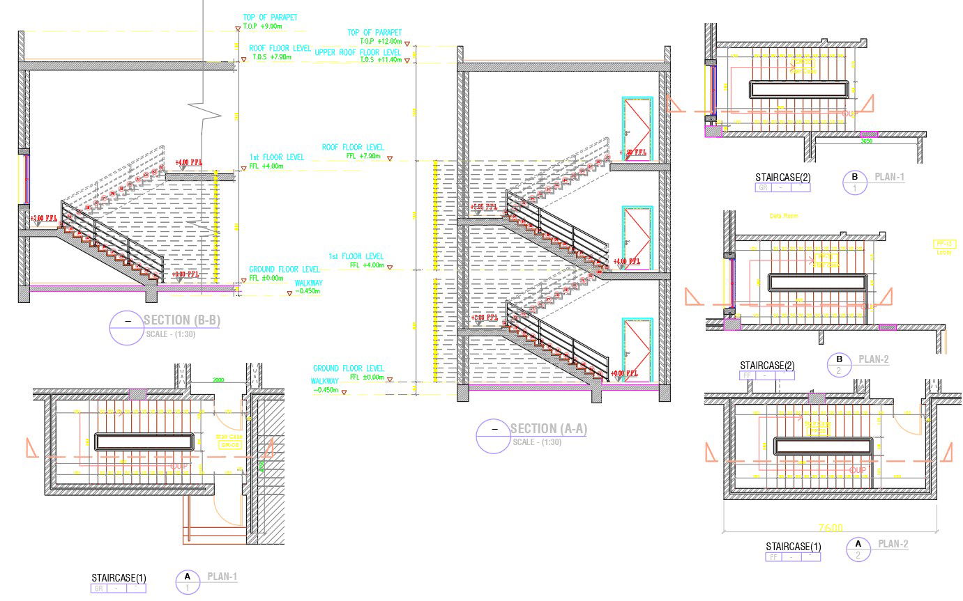 Staircase Plan dwg file