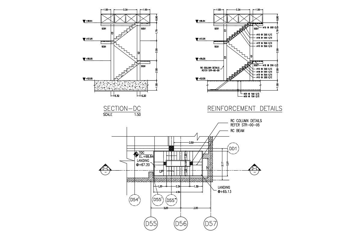 Staircase Section Detail Drawing CAD File Download