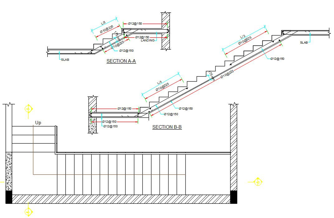 Staircase Section Drawing Free DWG File
