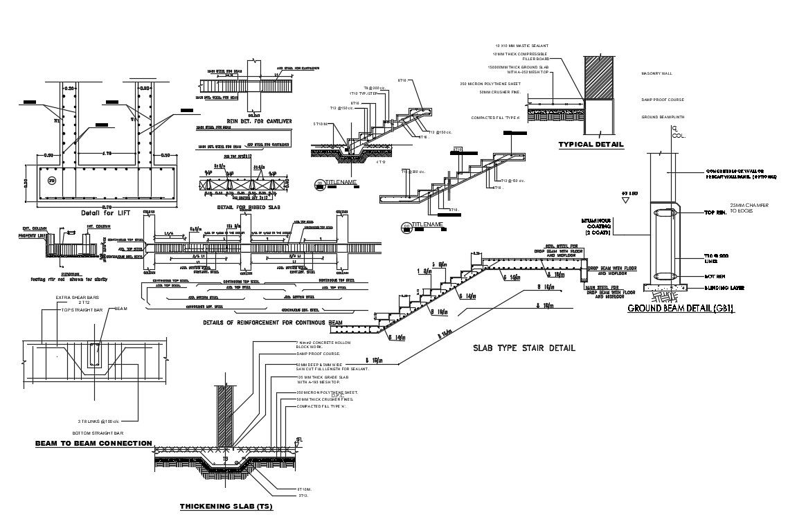 Staircase Structural Details DWG File