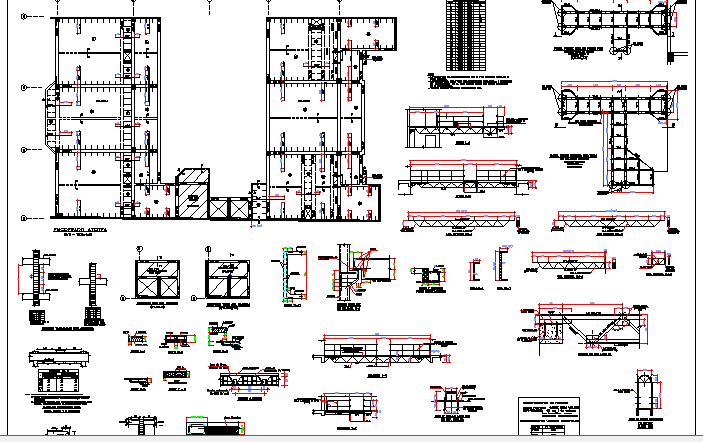 Staircase and Construction Details of High Rise Apartment Building dwg file