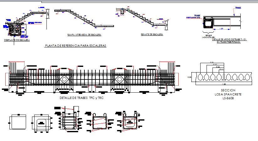 Staircase and construction details of corporate office dwg file