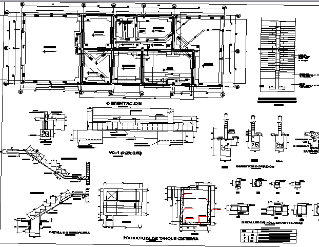 Staircase and constructive details of one family house dwg file