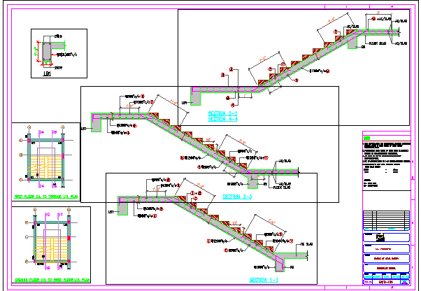 Staircase constructive details of ayangar work shop dwg file