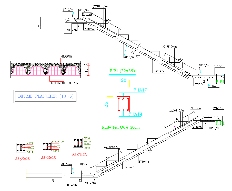 Staircase plan dwg file