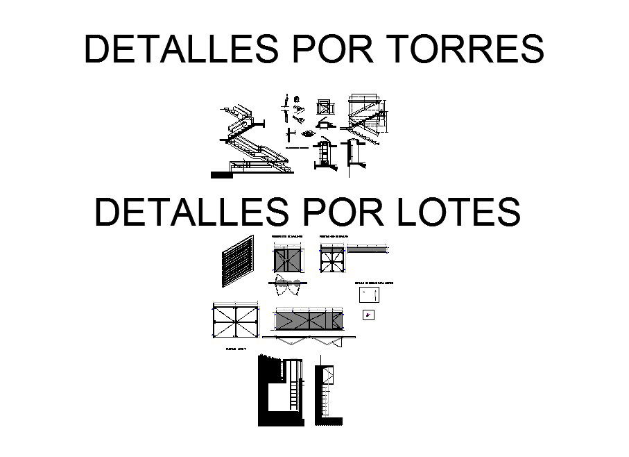 Staircase section and constructive structure details of house building dwg file